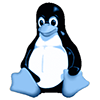 Linux logo covered in WinHaven Blue